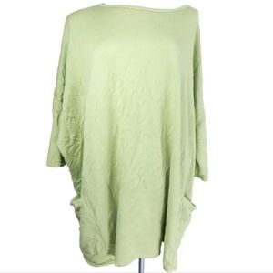 Cut Loose Green Micromodal Fleece Oversized Pocket Pullover